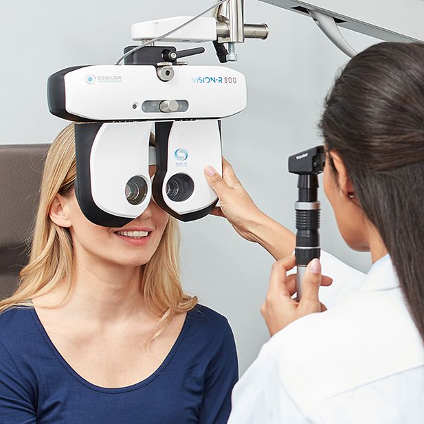 Older woman receives eye test